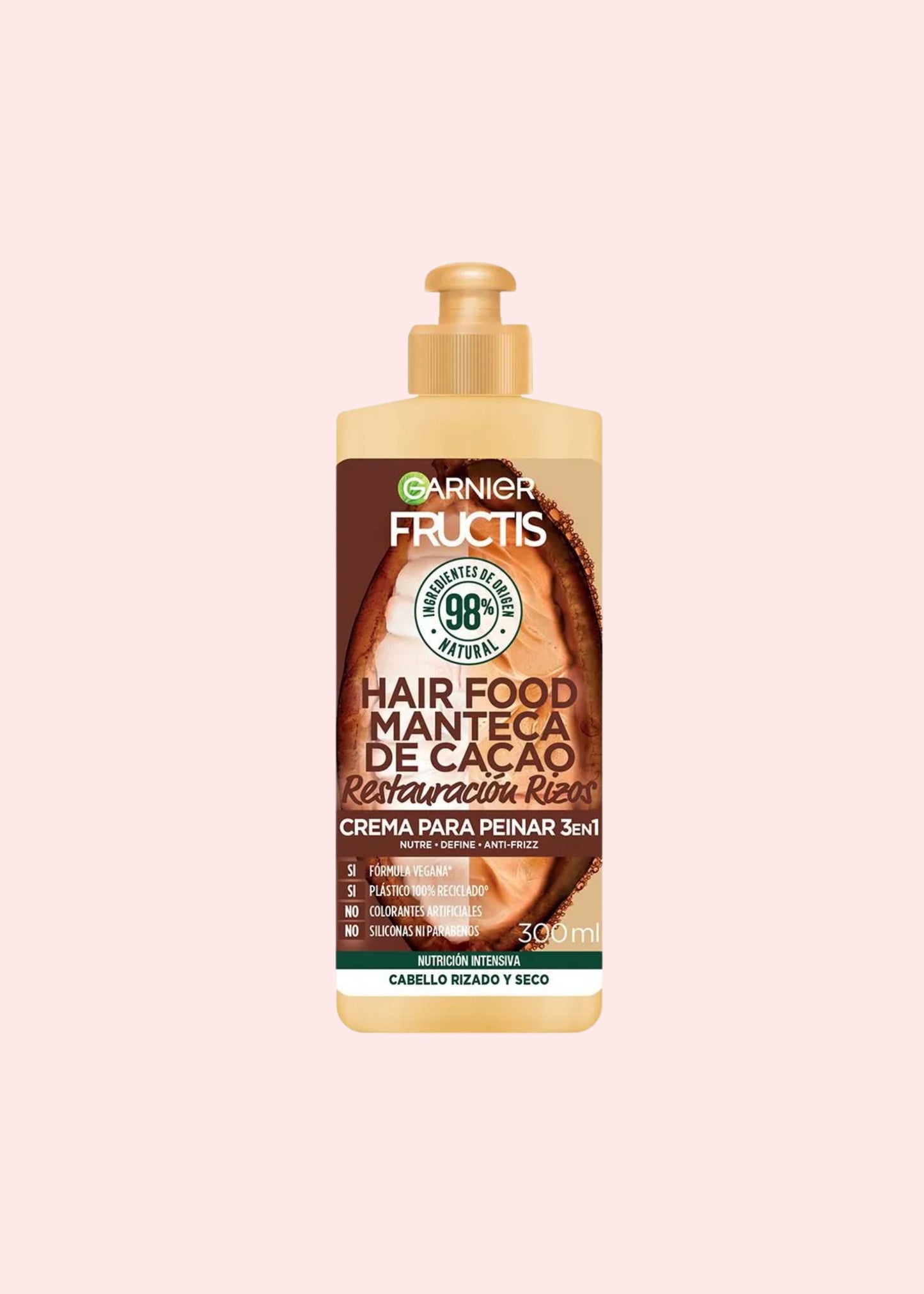 GARNIER CREMA DE PEINAR HAIR FOOD MANTECA DE CACAO 3 EN 1 300ML