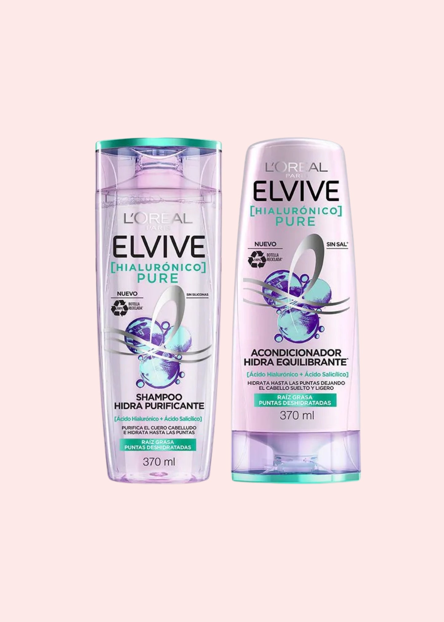 ELVIVE SHAMPOO Y ACONDICIONADOR PURE 370ML