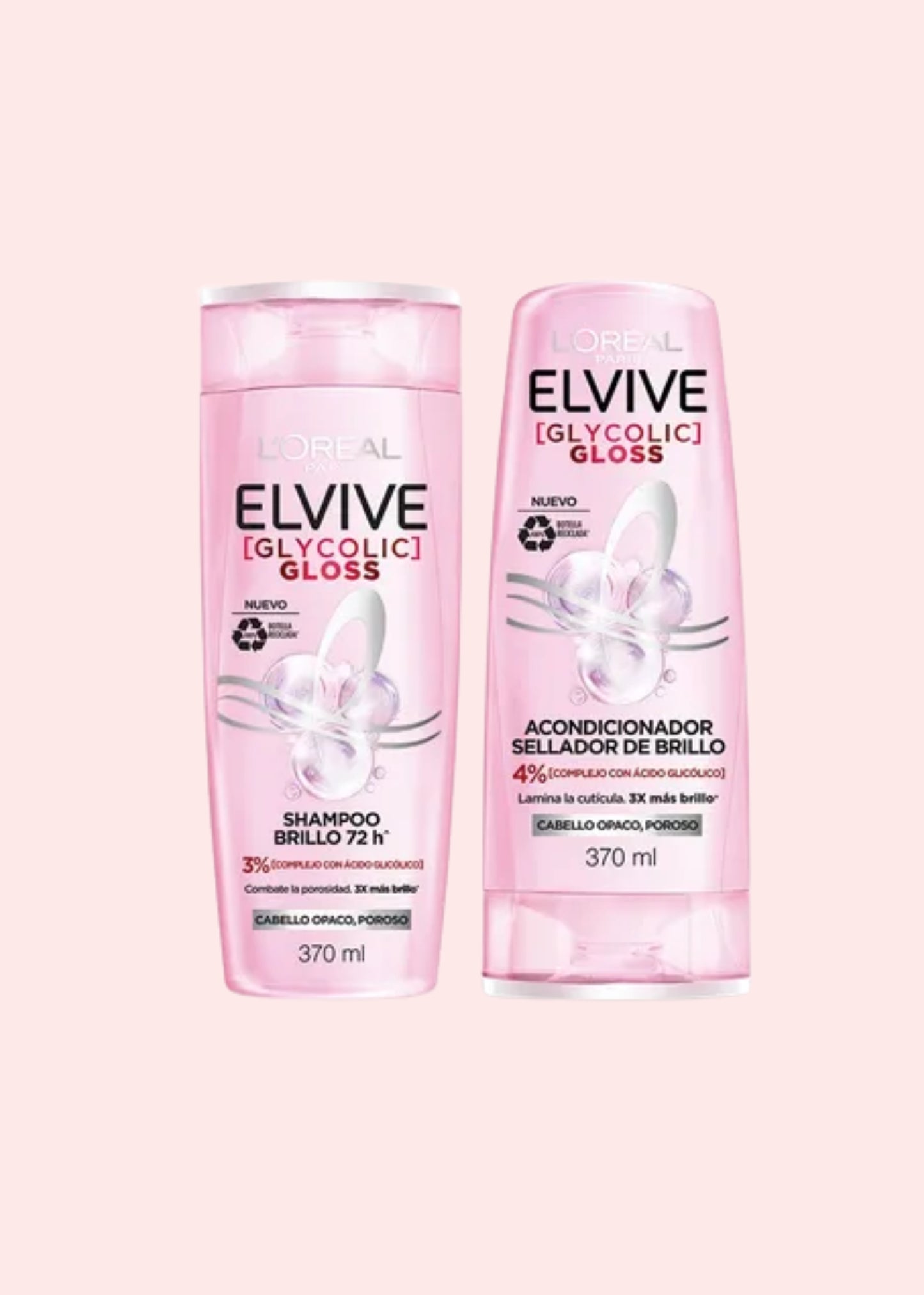 ELVIVE PACK CLYCOLIC GLOSS SHAMPOO Y ACONDICIONADOR 370ML