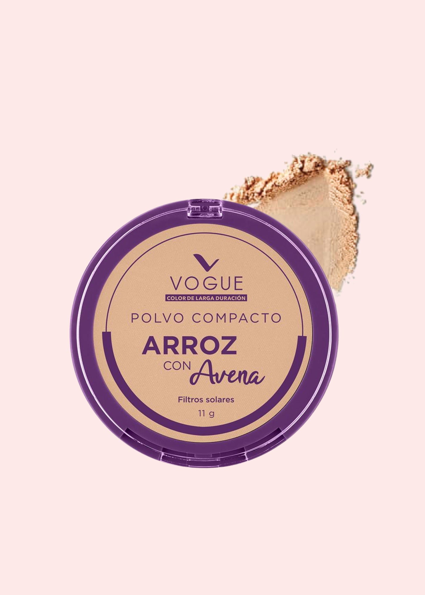 VOGUE POLVO COMPACTO ARROZ Y AVENA HABANA 11GR