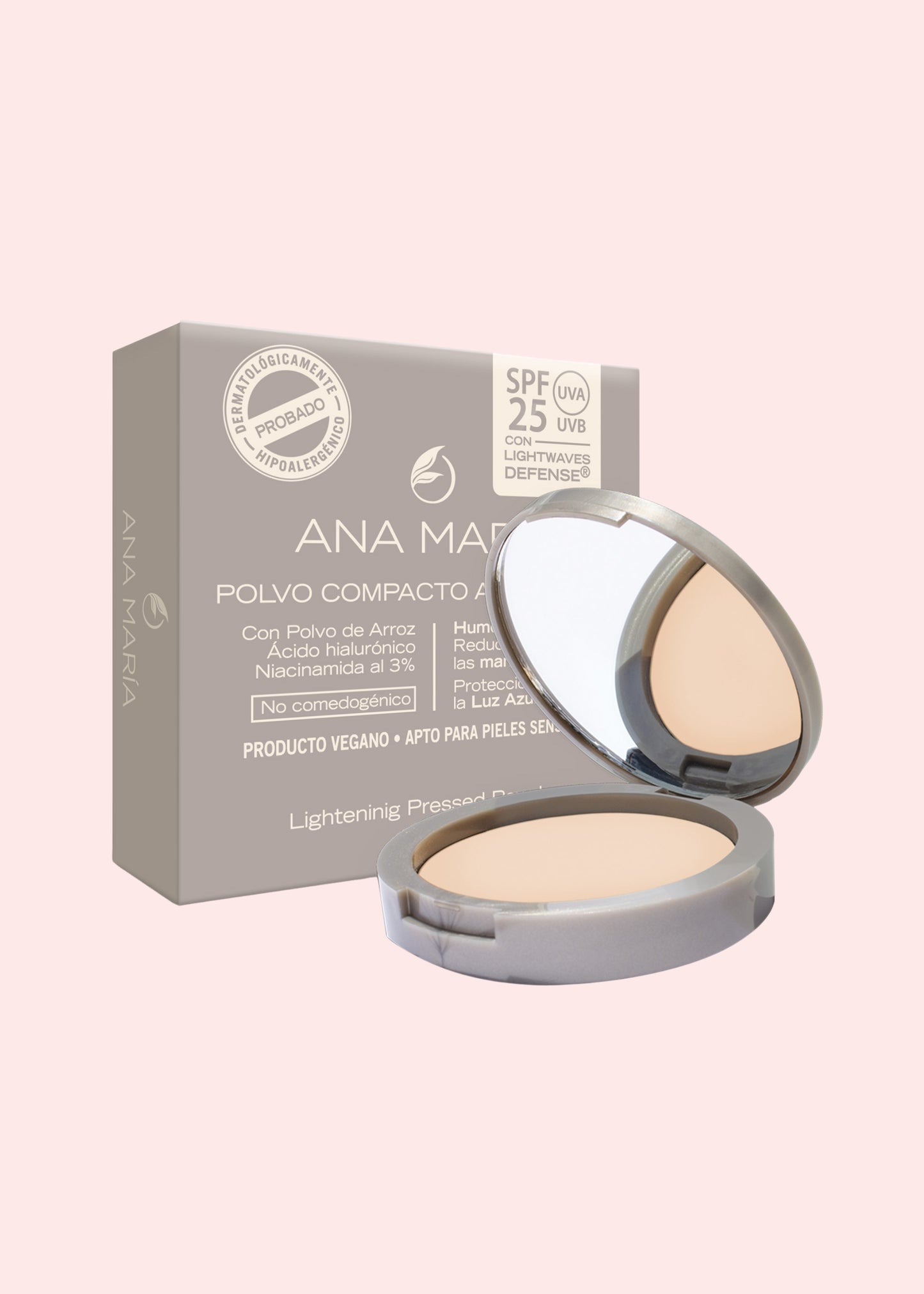 ANA MARIA POLVO COMPACTO ACLARANTE Y HUMECTANTE PERLA 15GR