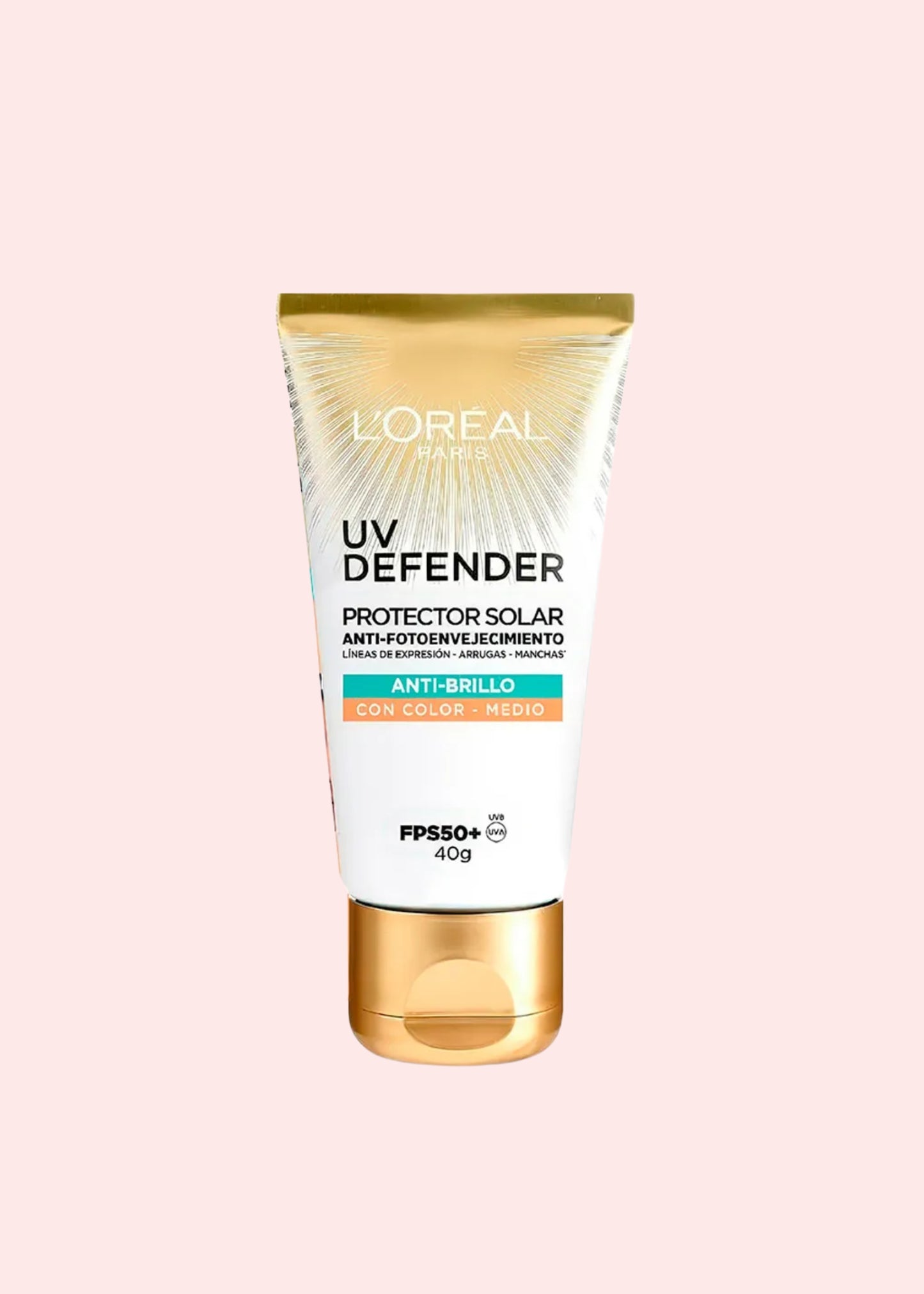 Loreal Uv Defender Anti Brillo Con Color Medio 40 Ml
