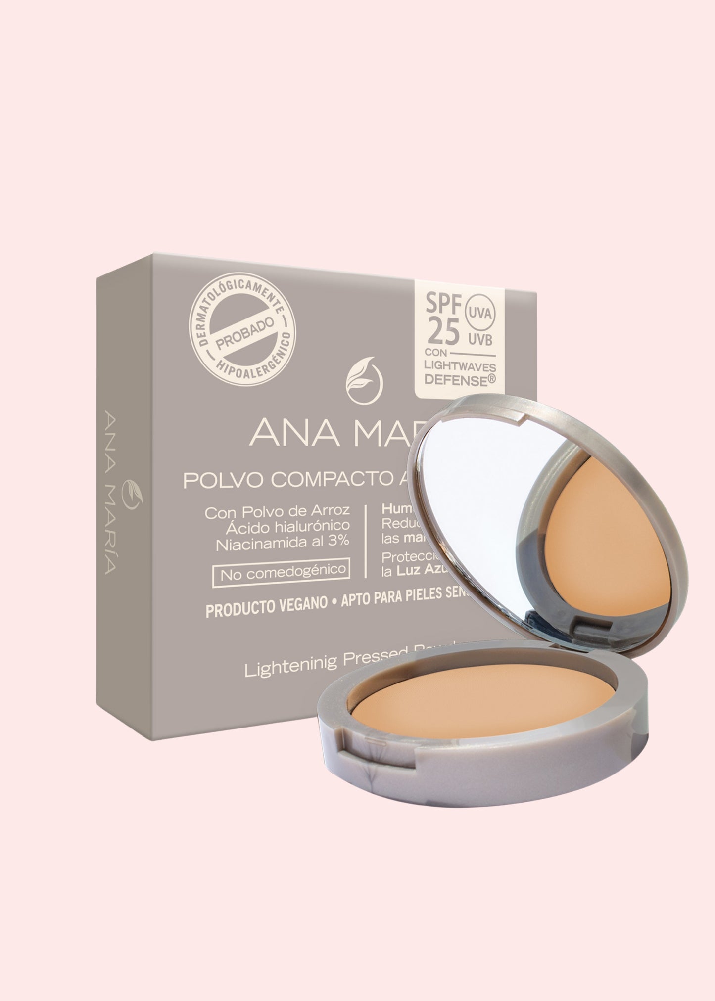 Ana Maria Polvo Compacto Aclarante Y Humectante Natural 15Gr