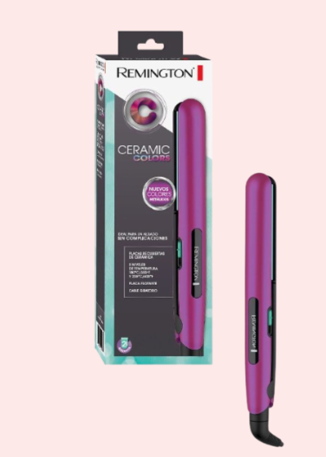 REMINTONG PLANCHA CERAMIC COLORS IRON PURPLE REF S1520