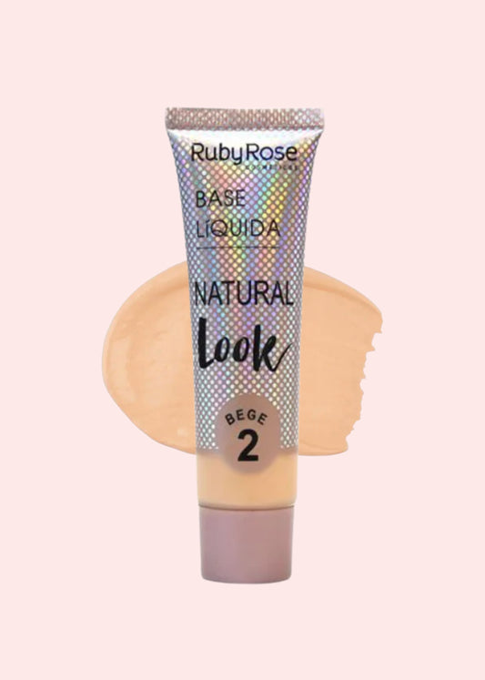 RUBY ROSE BASE LIQUIDA NATURAL LOOK BEIGE #2 HB- 8051