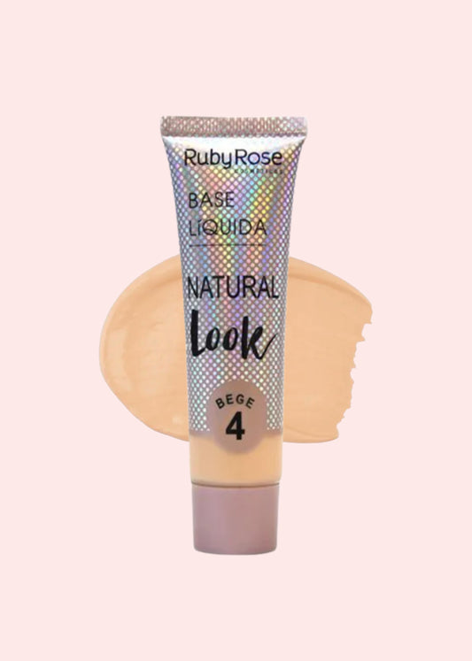 RUBY ROSE BASE LIQUIDA NATURAL LOOK BEIGE #4 HB- 8051