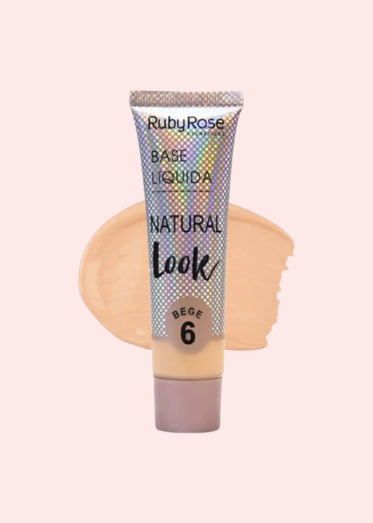 RUBY ROSE BASE LIQUIDA NATURAL LOOK BEIGE#6 HB- 8051