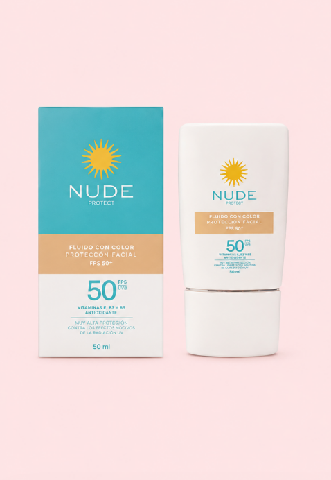 NUDE PROTECTOR FACIAL FLUIDO CON COLOR 50 ML