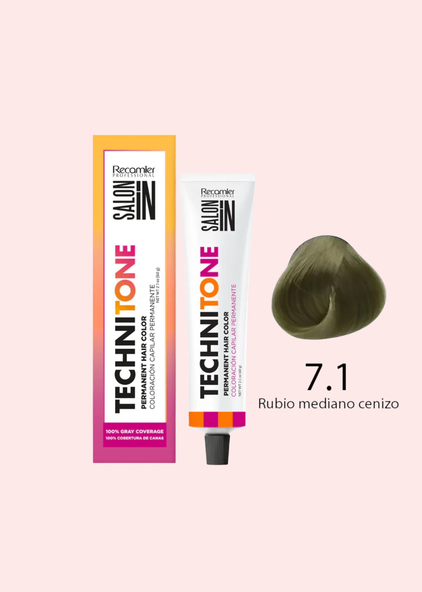 RECAMIER SALON IN TECHNI TONE TINTE 7.1 RUBIO MEDIANO CENIZO