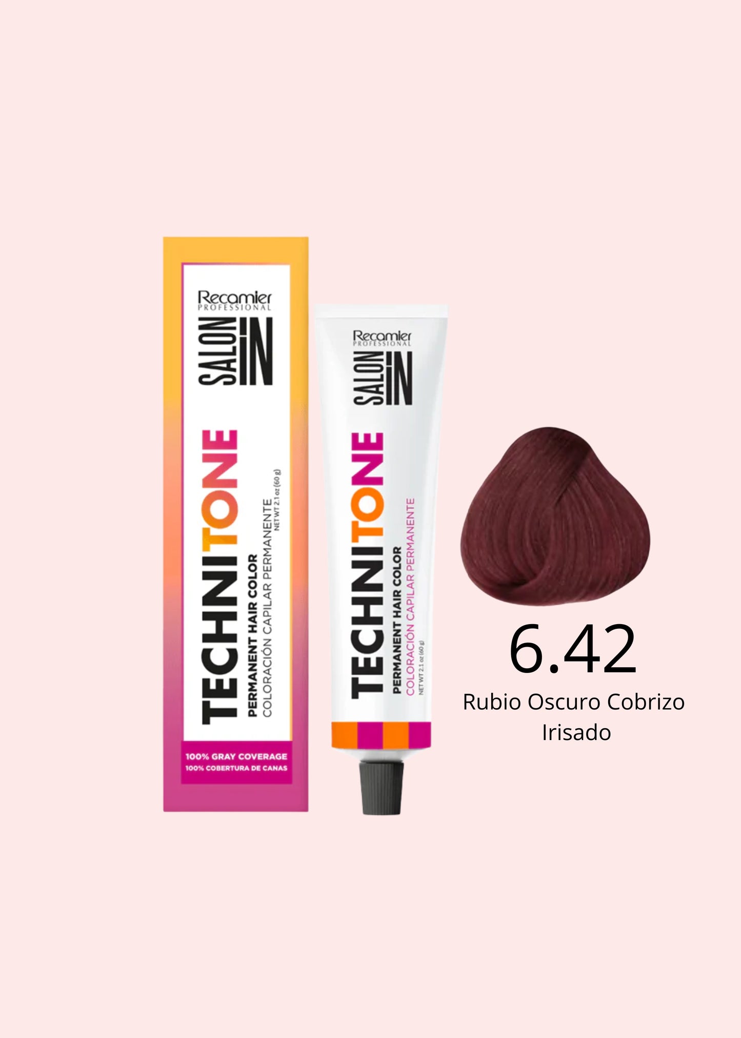 RECAMIER SALON IN TECHNI TONE TINTE 6.42 RUBIO OSCURO COBRIZO IRISADO