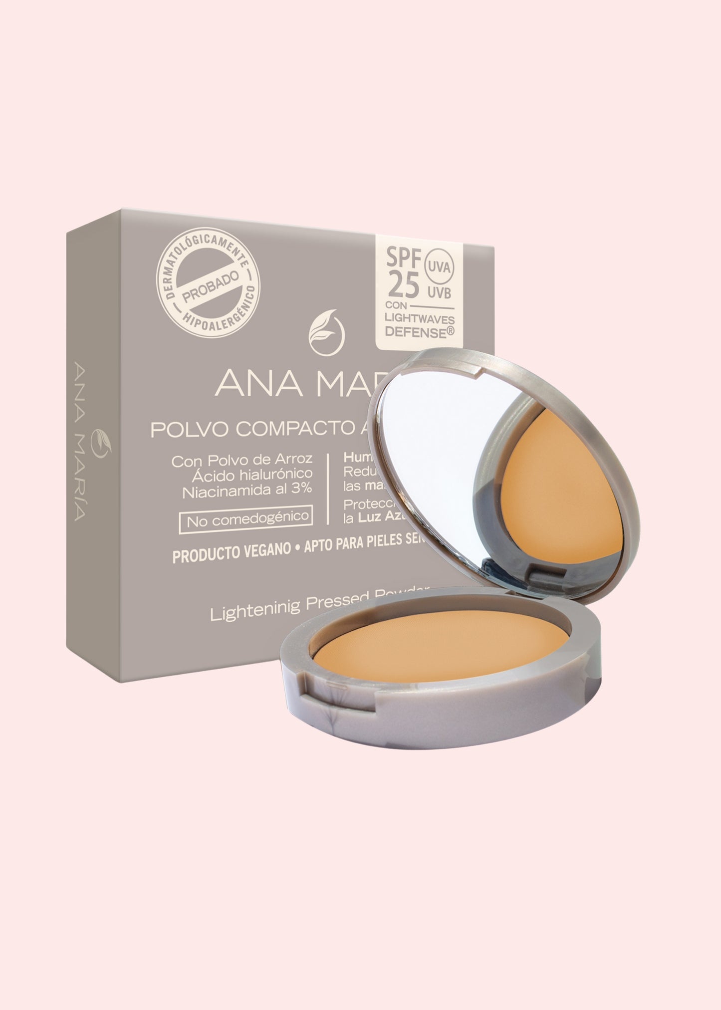 ANA MARIA POLVO COMPACTO ACLARANTE Y HUMECTANTE ARENA 15GR