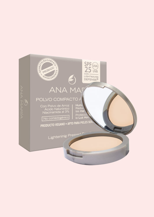 ANA MARIA POLVO COMPACTO ACLARANTE Y HUMECTANTE PERLA 15GR