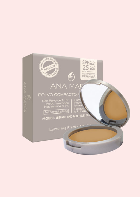 ANA MARIA POLVO COMPACTO ACLARANTE Y HUMECTANTE CANELA 15GR
