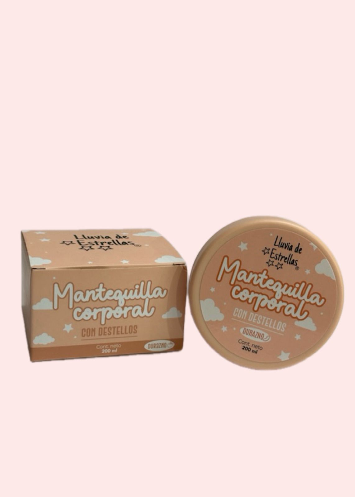 LLUVIA DE ESTRELLAS MANTEQUILLA CORPORAL CON DESTELLOS DURAZNO 200 ML